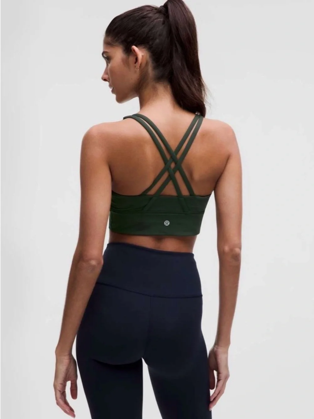 Lululemon energy long lined sports bra in rainforest green